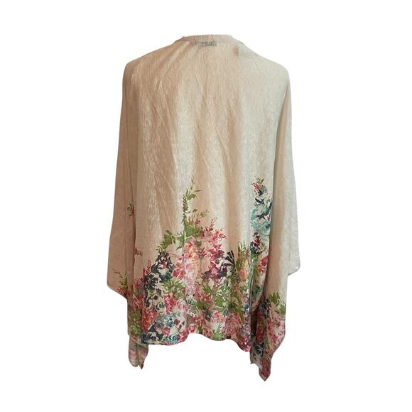 Elena Baldi Italy Kimono Open Knit Cardigan Size Small Cottage Floral Fairy - Picture 2 of 7